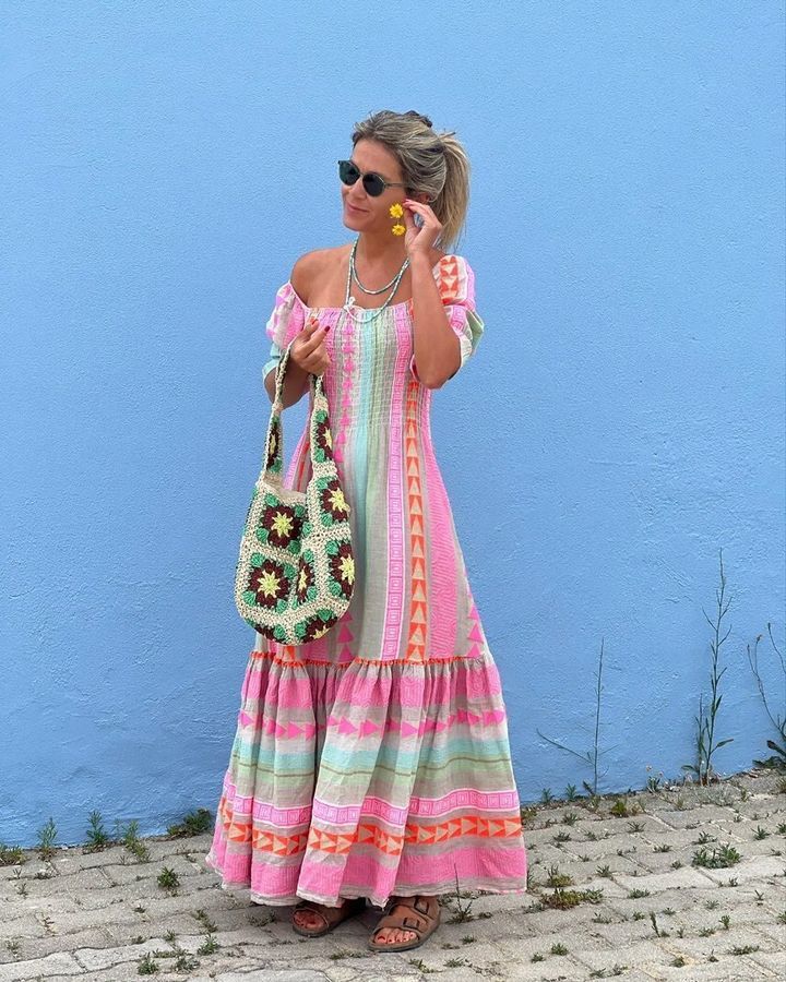 SANTORINI | Vestido Maxi colorido