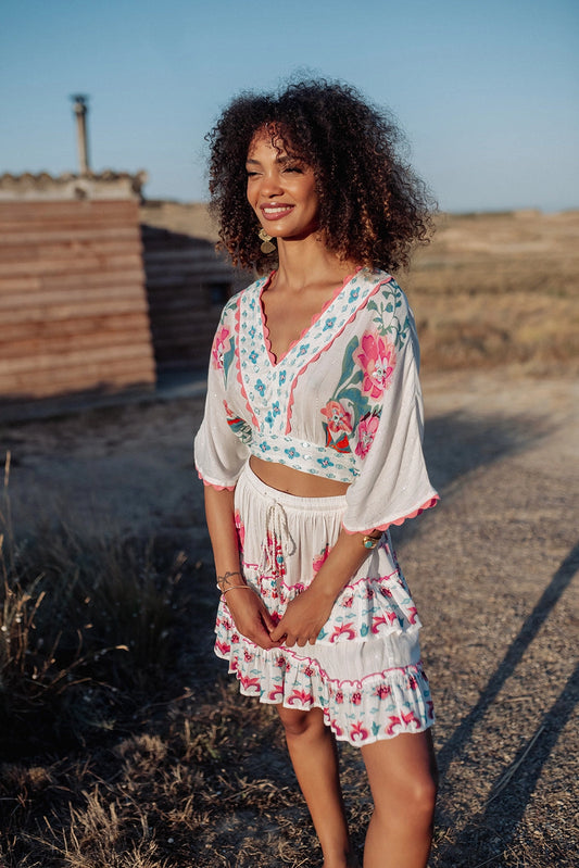 ROSE WHISPER MINI SKIRT