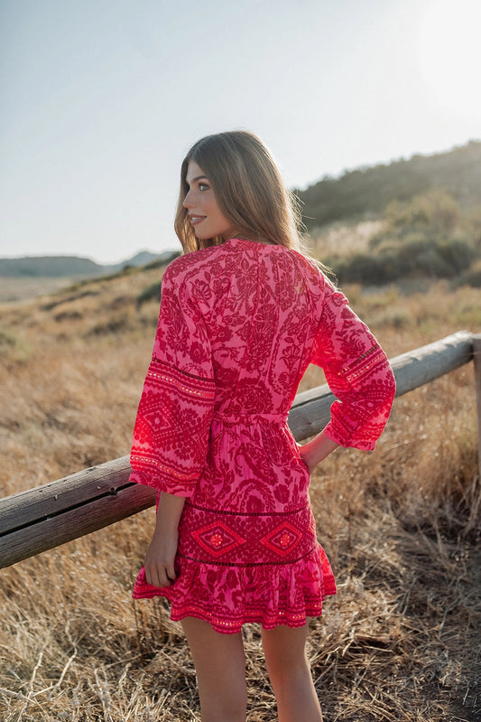 SUNSET BLOOM MINI DRESS