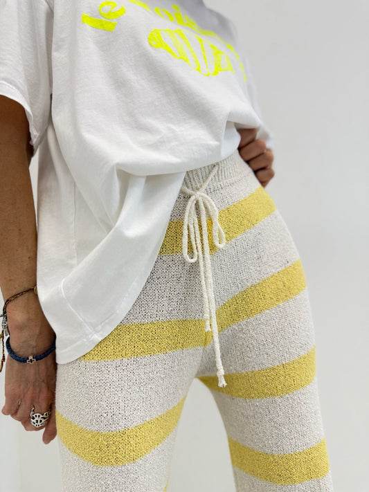 FLOW | Calças de riscas em malha