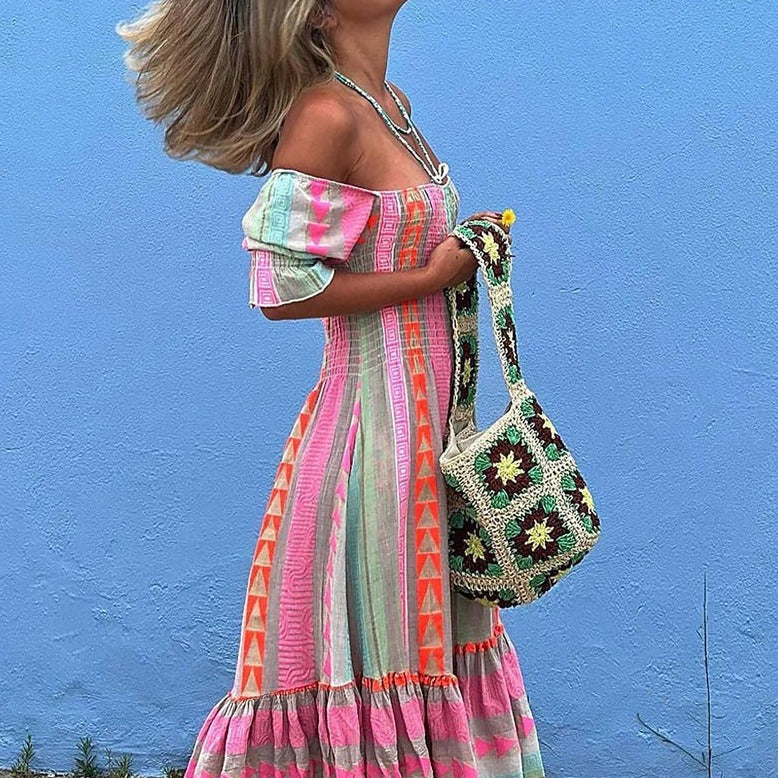 SANTORINI | Vestido Maxi colorido