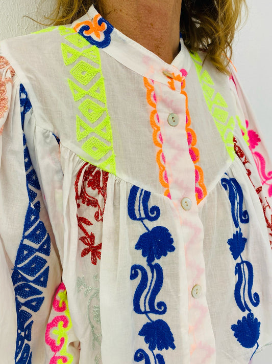IDRA | Camisa bordada multicolor