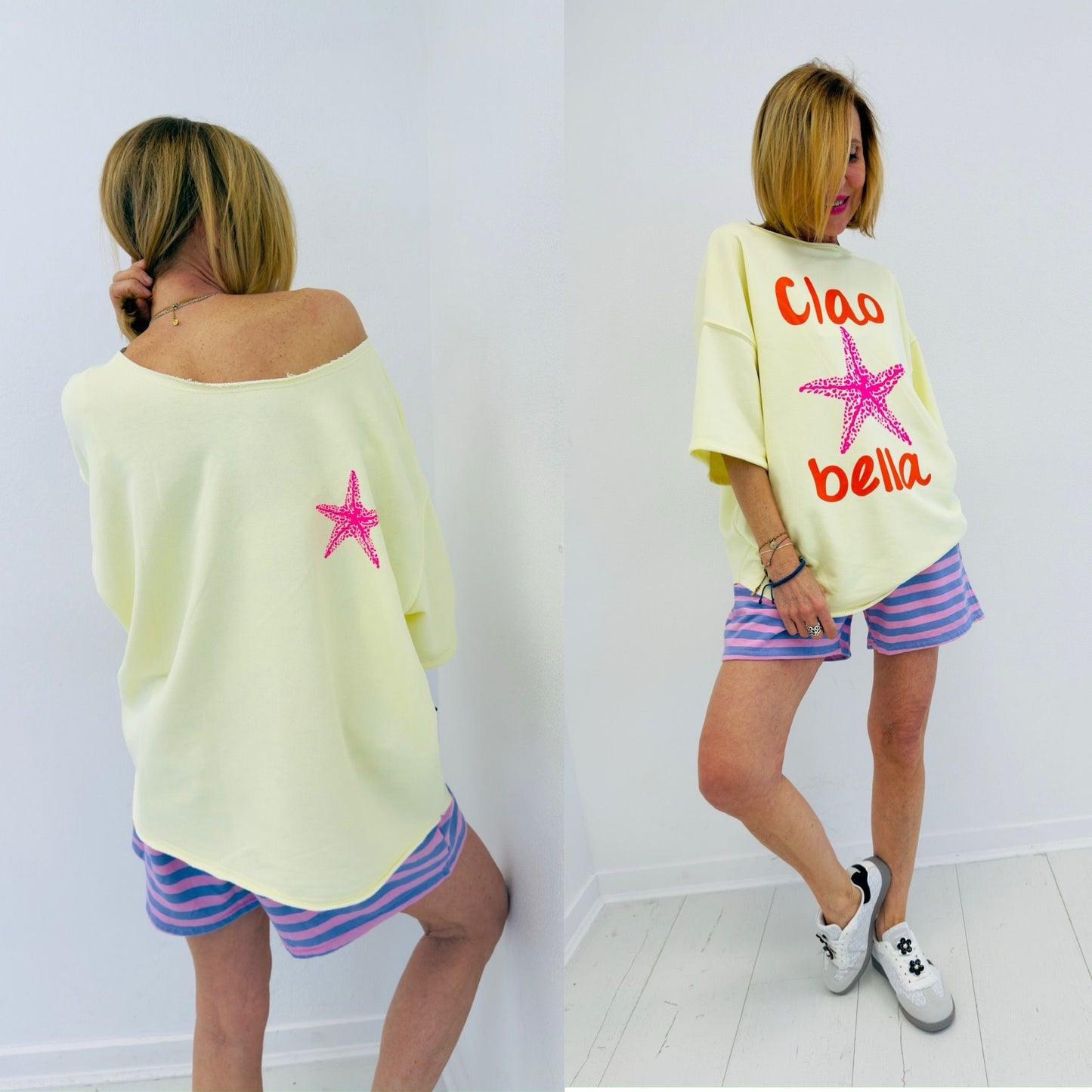 CIAO BELLA | Sweat manga curta estampada