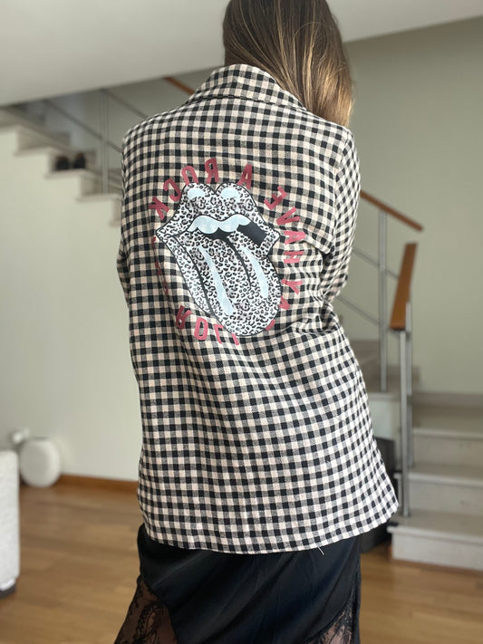 ROLLING | Blazer Maxi em xadrês