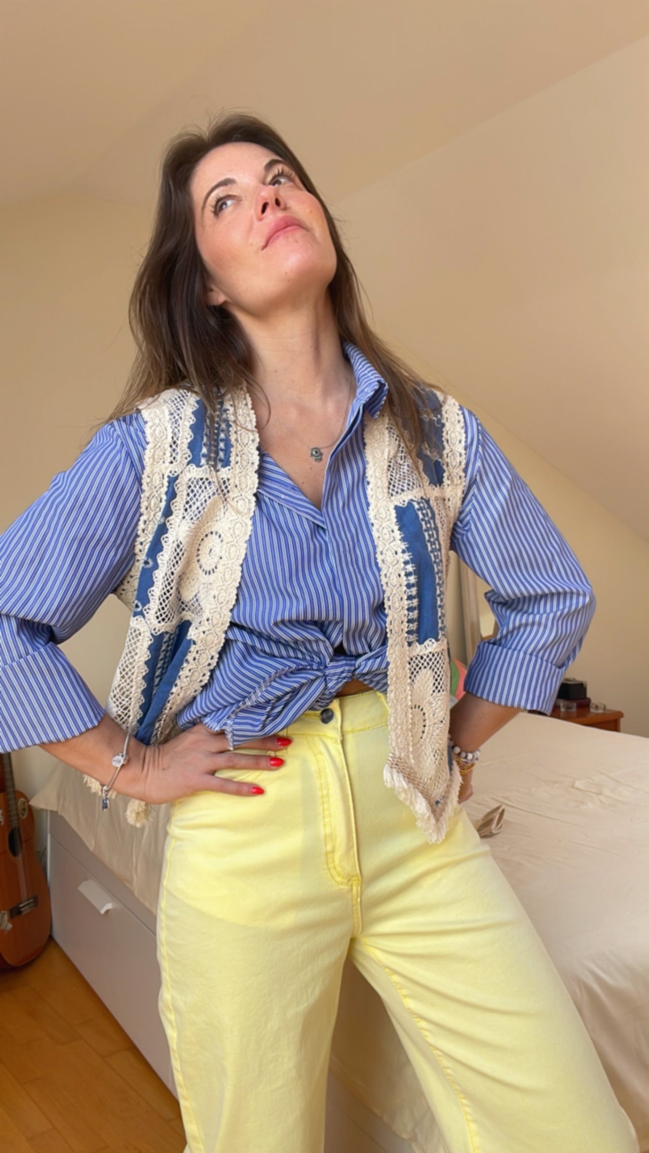BIG SUN | Jeans wide leg amarelas
