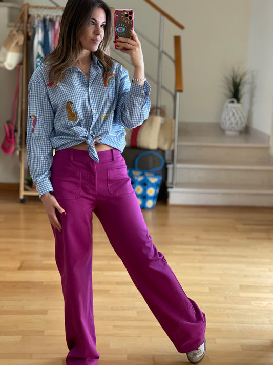 EDNA | Calças wide leg com bolsos