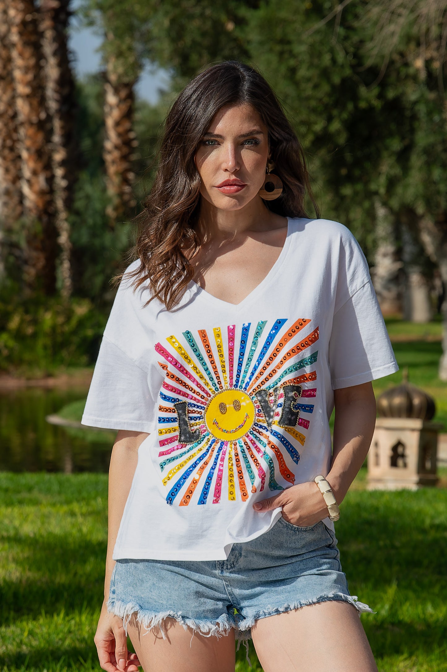 LOVE SUN | T-shirt with appliqués