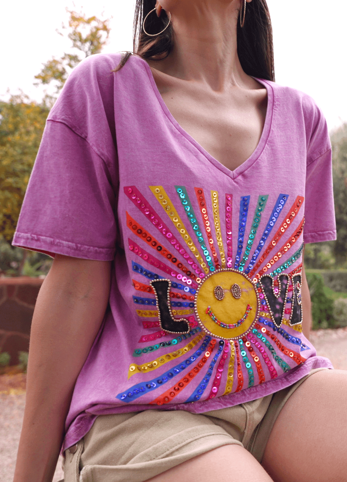 LOVE SUN | T-shirt with appliqués