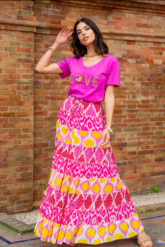 HEART PINK | T shirt com missangas