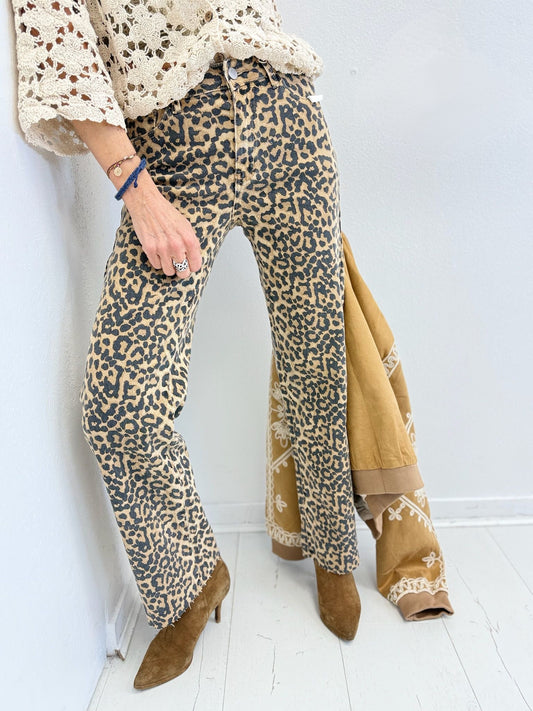 CARAMEL | Jeans leopardo