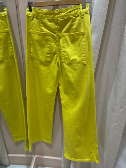 ALICANTE | Calças wide leg com bolsos de chapa