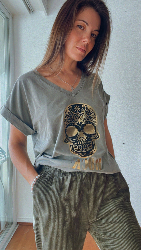 GOLD SKULL | printed t shirt