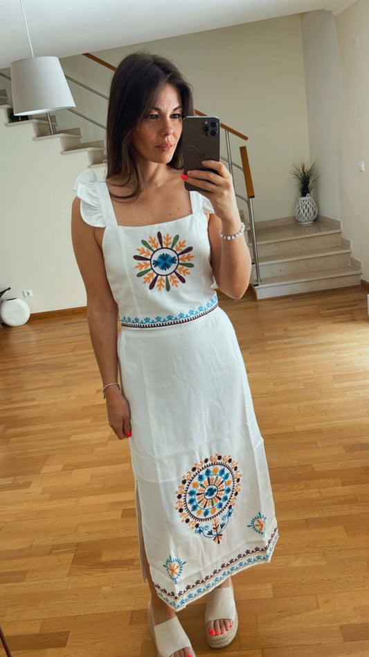 SANTORINI | Set with embroidery
