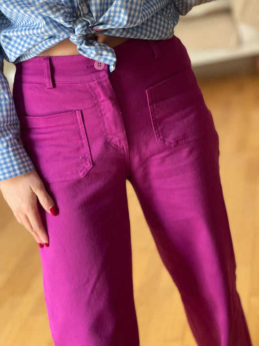 EDNA | Calças wide leg com bolsos