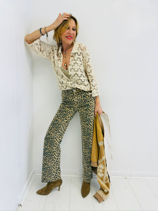 CARAMEL | Jeans leopardo
