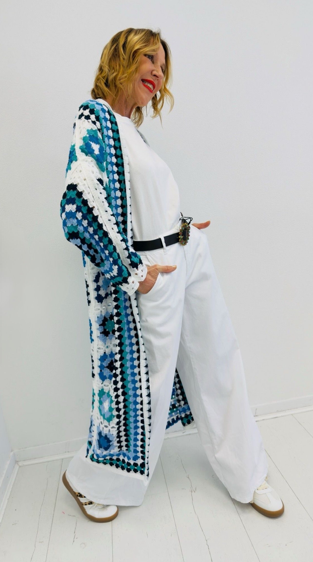 BALI | Kimono maxi em croché colorido