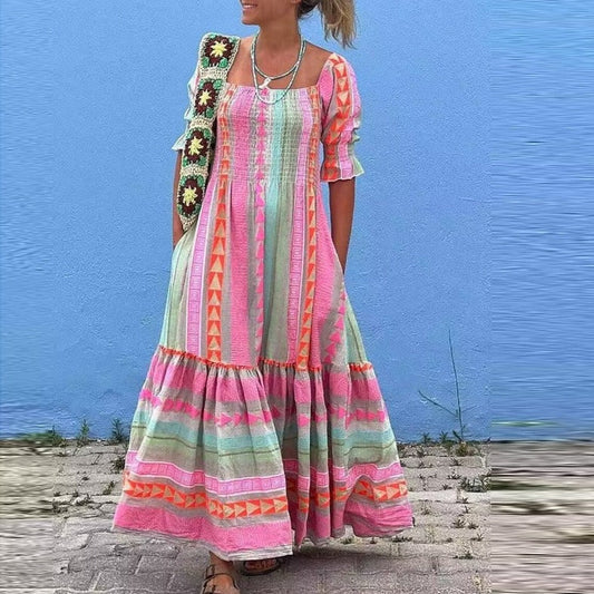 SANTORINI | Vestido Maxi colorido