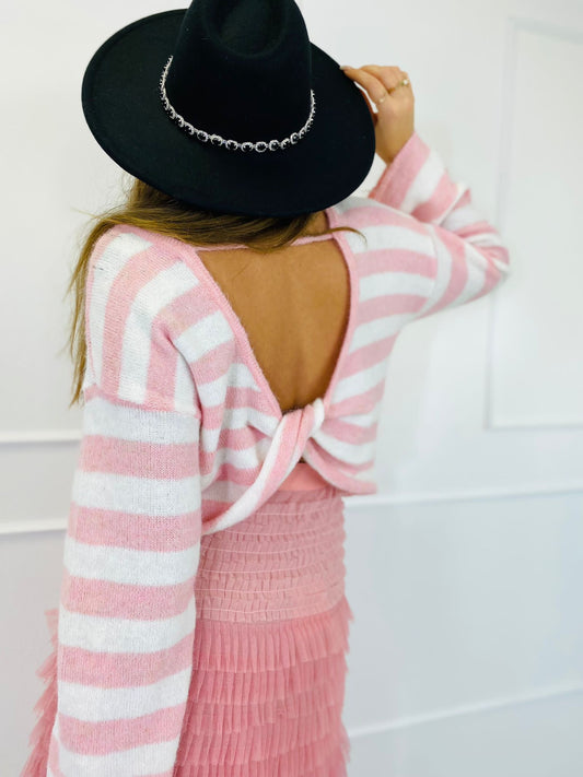 RAYAS | Striped knit open back