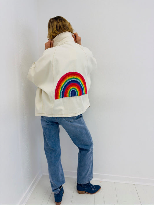 RAINBOW | Casaco de algodão com desenhos bordados