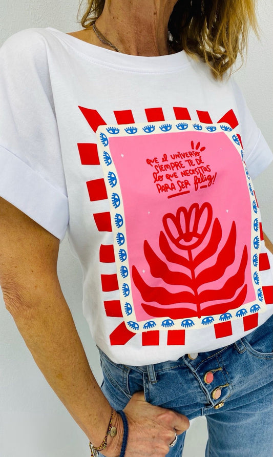 UNIVERSO | T-shirt estampada com frase