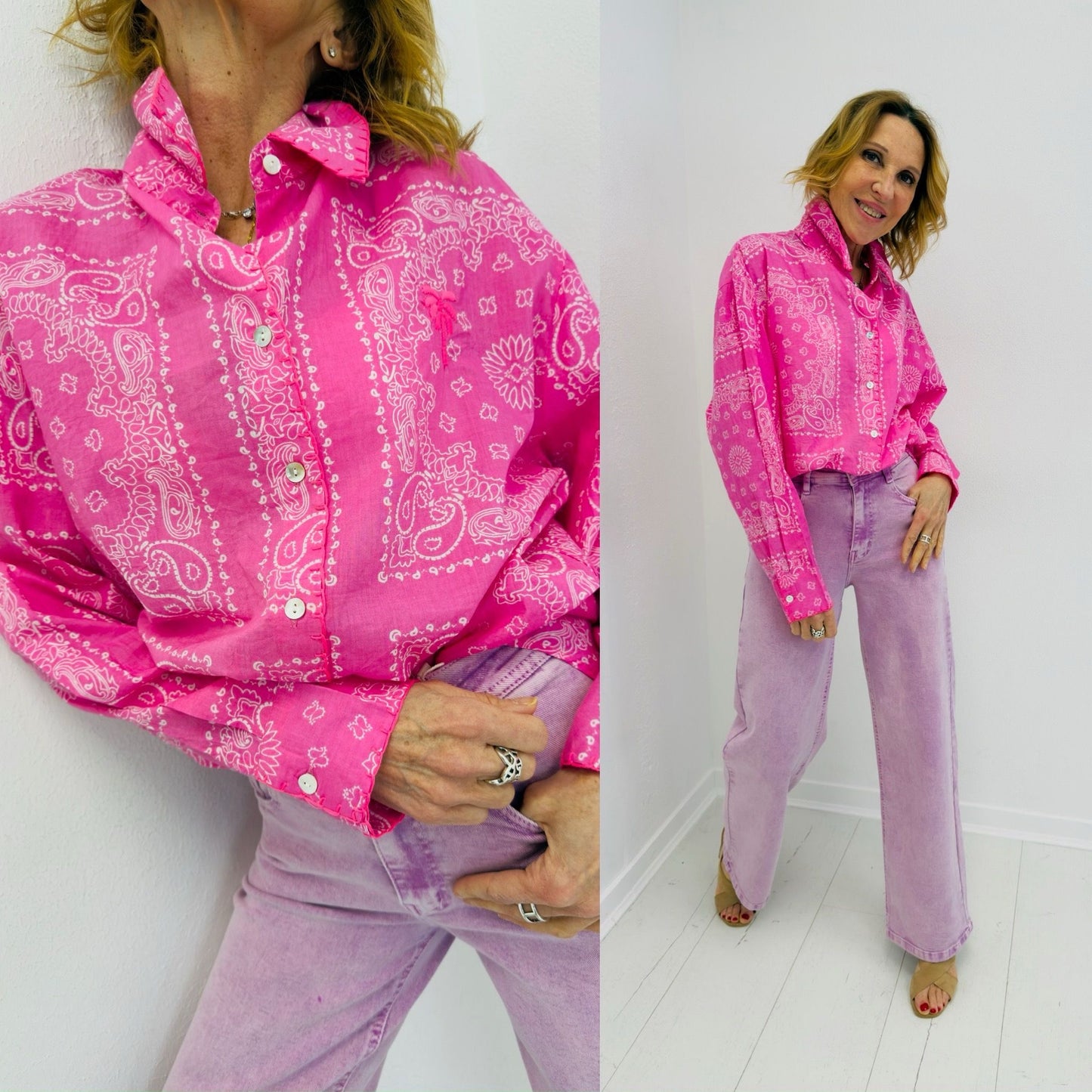 PLANET | Camisa estampada com bordados