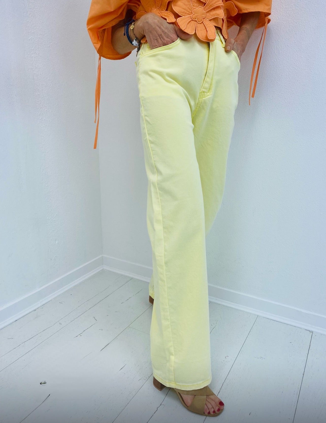 BIG SUN | Jeans wide leg amarelas