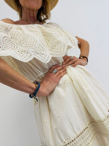 ROMANCE | Vestido Maxi em bordado inglês