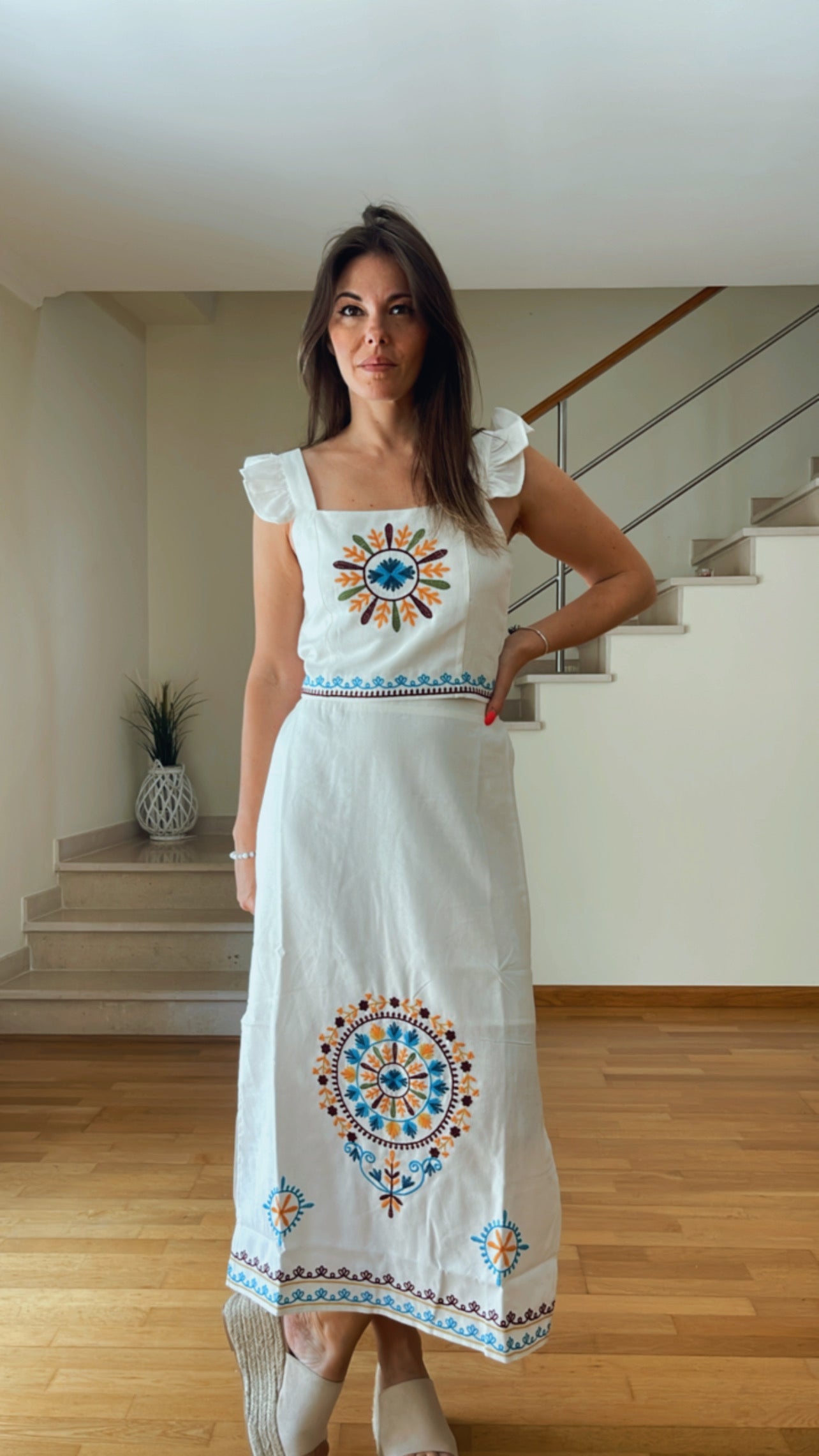 SANTORINI | Set with embroidery