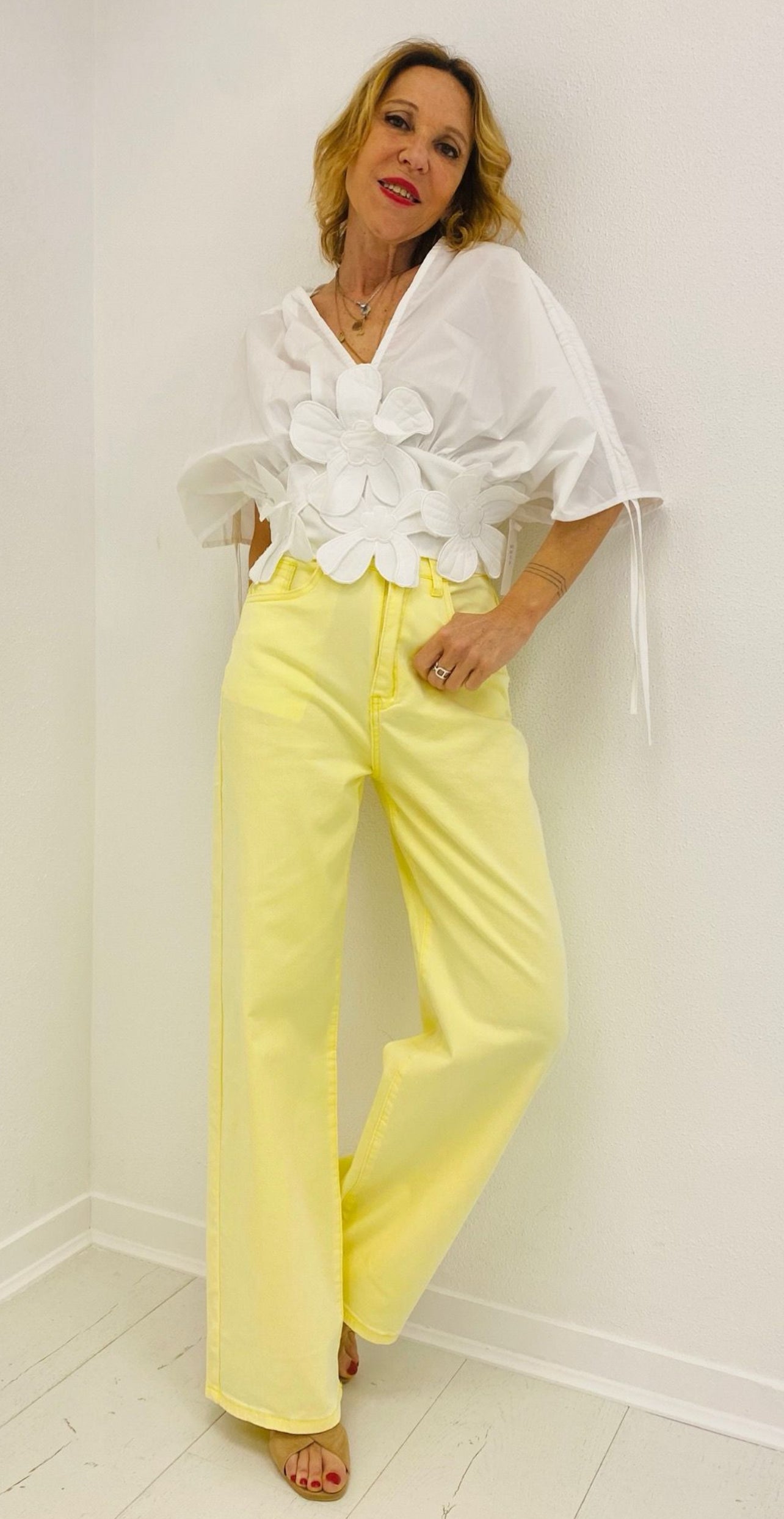 BIG SUN | Jeans wide leg amarelas