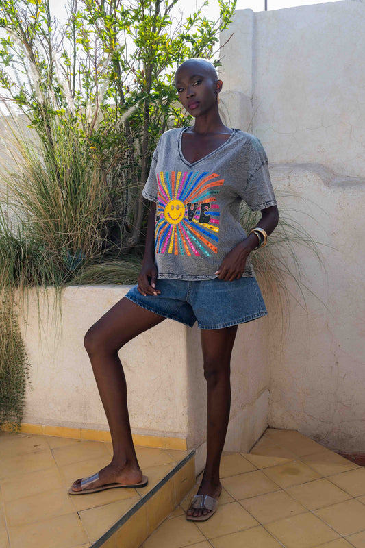LOVE SUN | T-shirt with appliqués