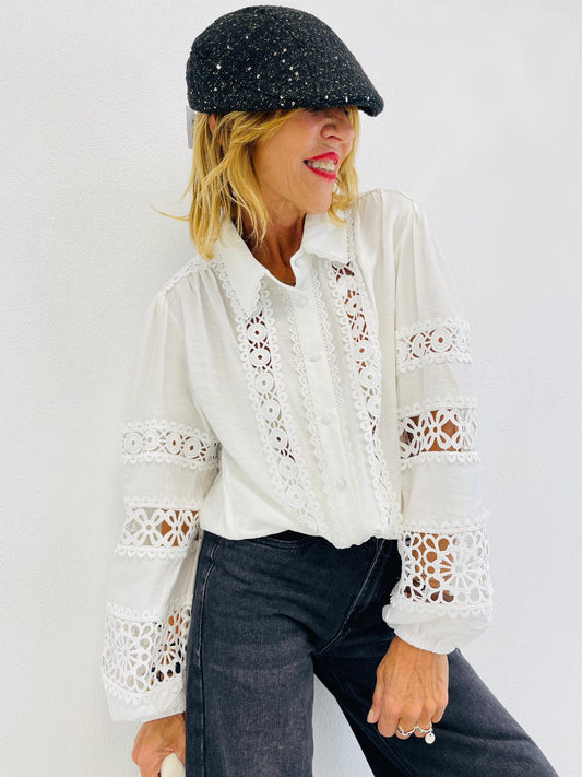 MANDALA | Camisa em bordado inglês