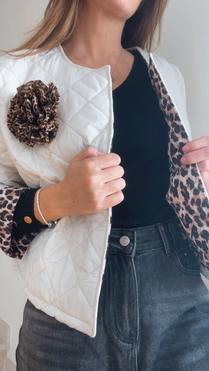 ANGIE | Cazadora acolchada con forro animal print