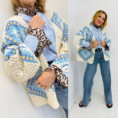 BOHO DREAMS | Casaco em malha crochet colorido
