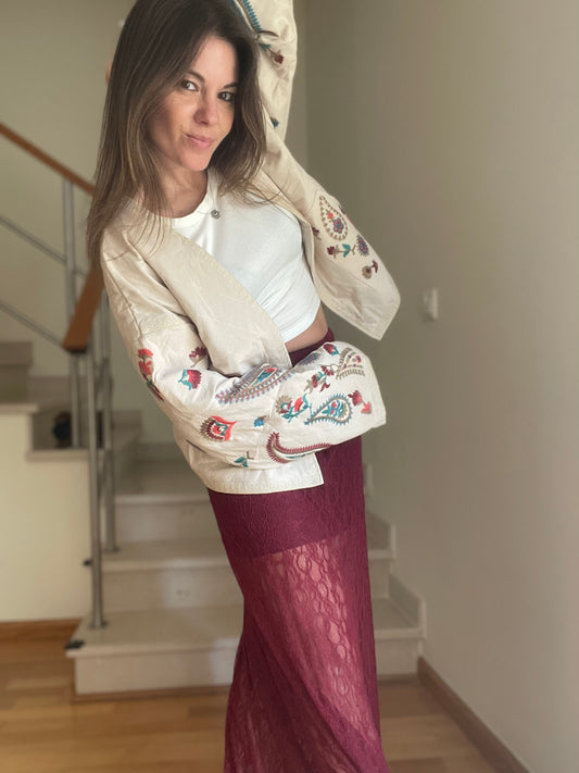 ÍNDIA | Saia Maxi em renda