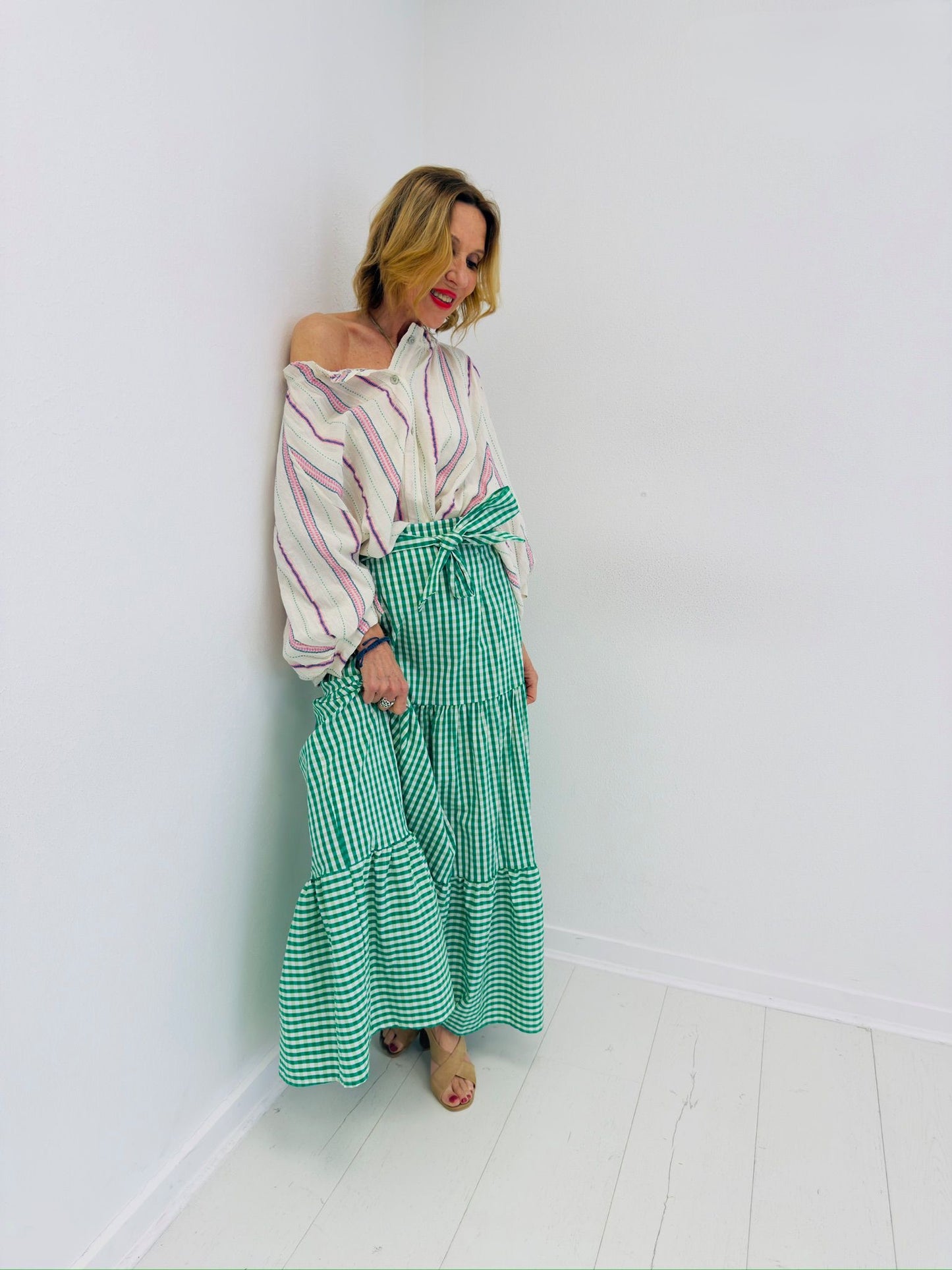 IPANEMA| Saia Maxi em padrão vichy
