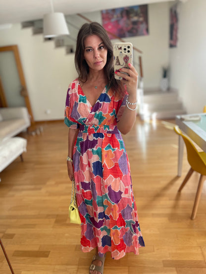 ACUARELA | Vestido estampado colorido