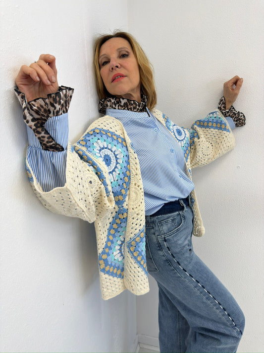 BOHO DREAMS | Casaco em malha crochet colorido