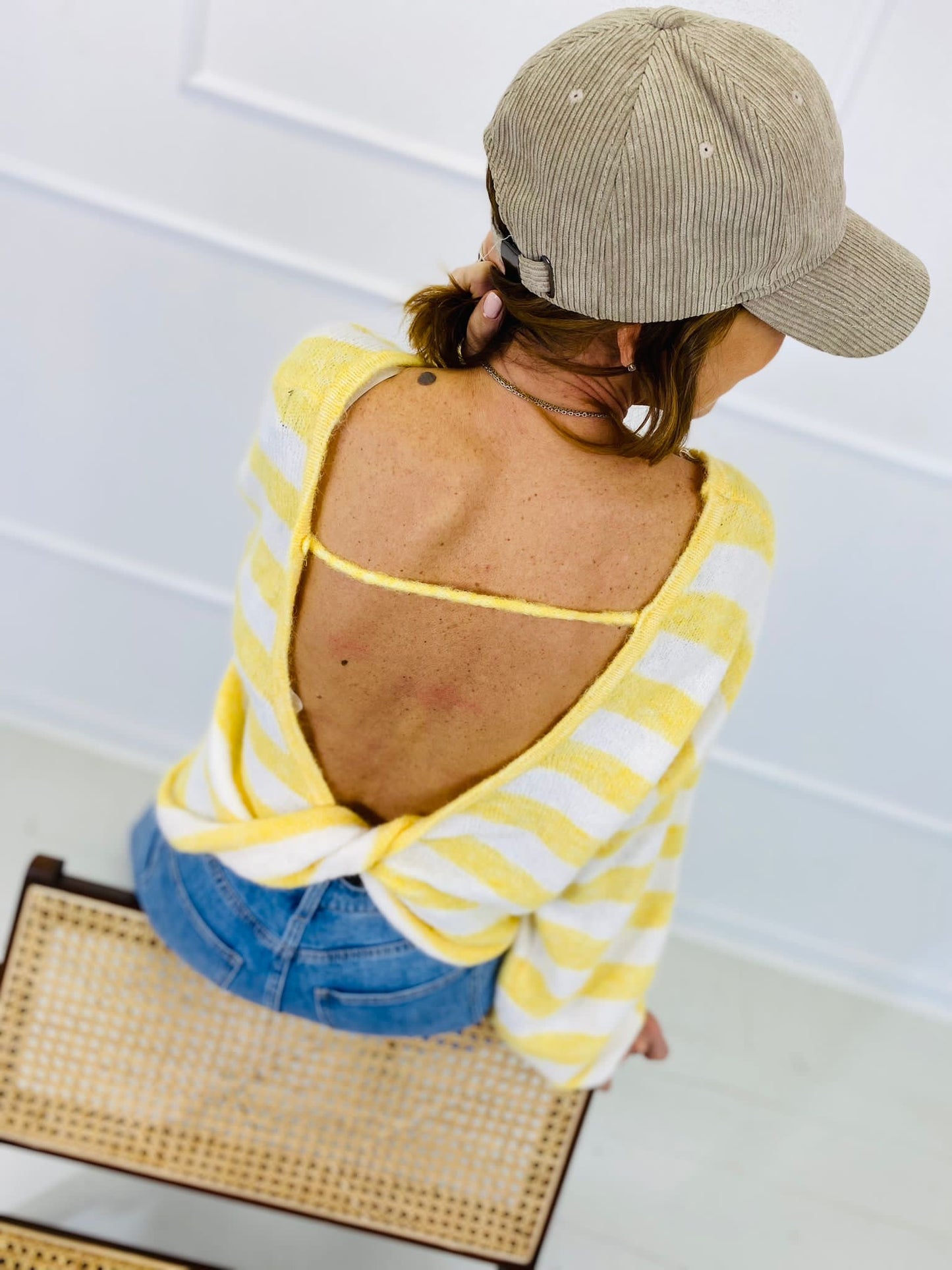 RAYAS | Striped knit open back