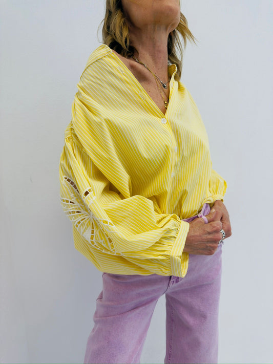 HERA | Camisa de riscas com bordados