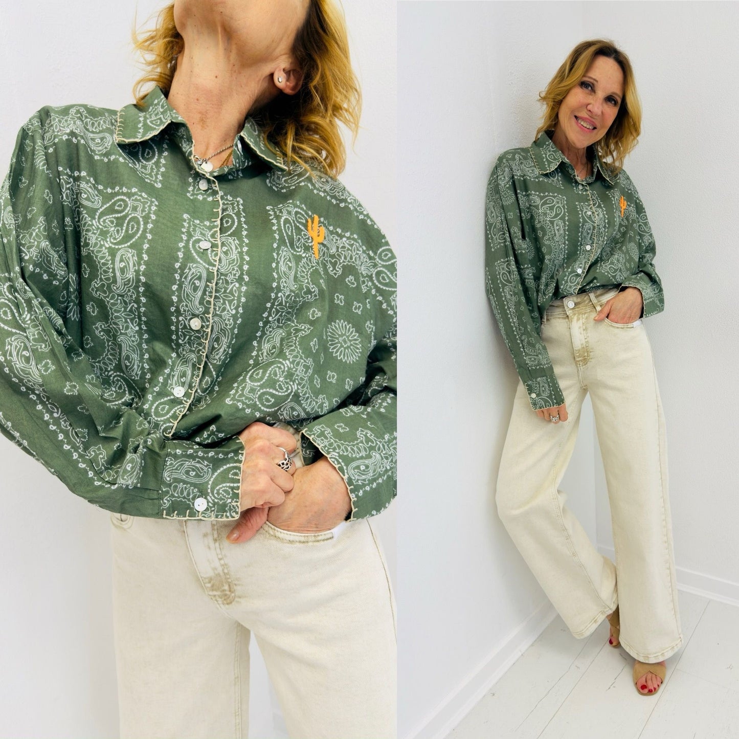 PLANET | Camisa estampada com bordados