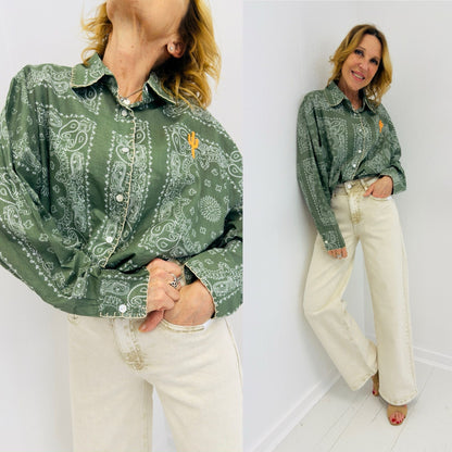 PLANET | Camisa estampada com bordados