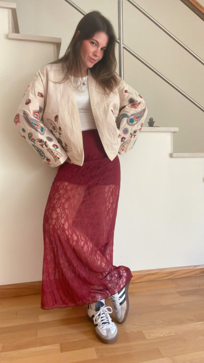 ÍNDIA | Saia Maxi em renda