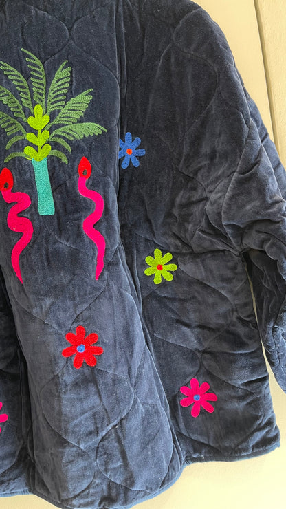 SEA LOVE | Casaco em veludo com bordados coloridos