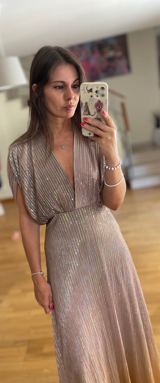 GLORIA | Vestido largo con purpurina