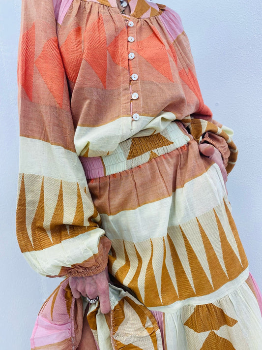 SOLARA | Camisa estampado étnico colorido