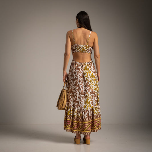 MARÍA | Vestido estampado recortado