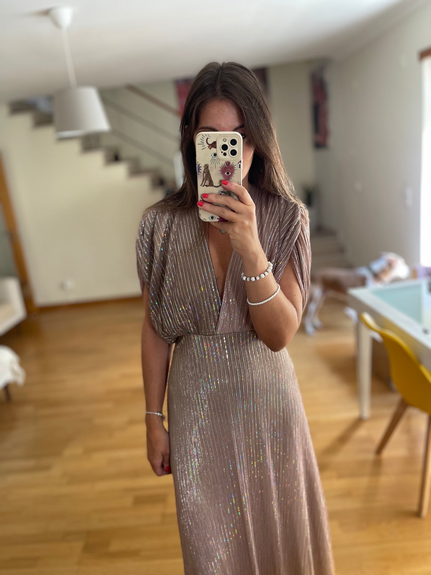 GLORIA | Vestido largo con purpurina
