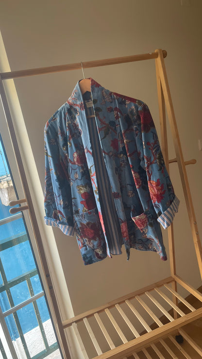 BLUE GARDEN KIMONO JACKET
