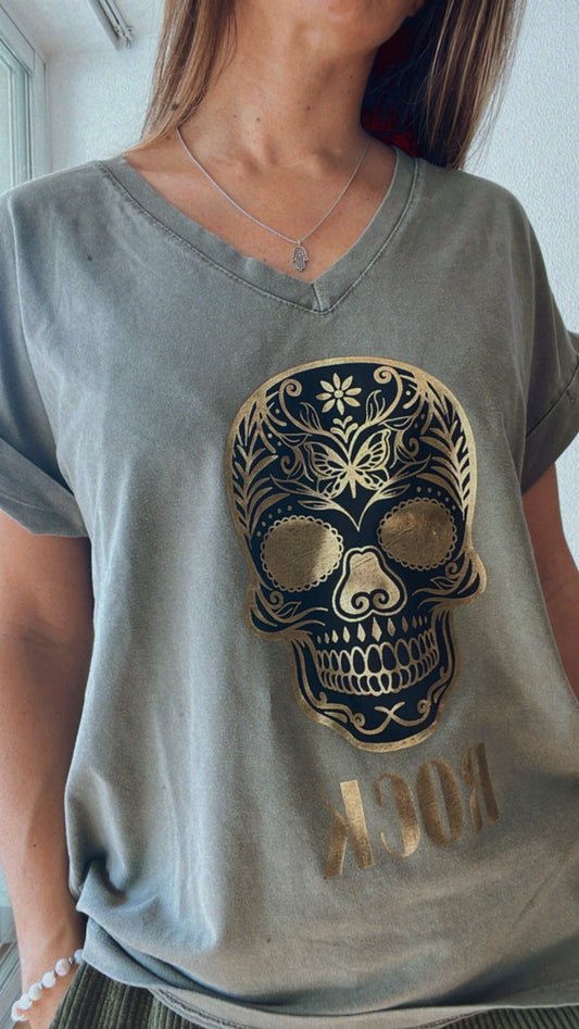 GOLD SKULL | printed t shirt