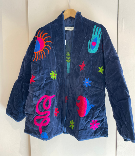 SEA LOVE | Casaco em veludo com bordados coloridos